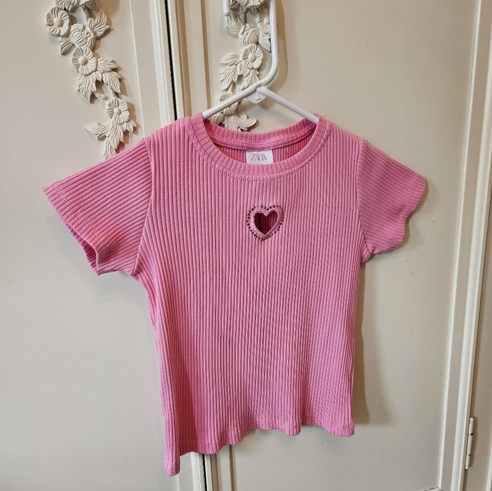 Girls Pink Zara Short Sleeve Top in size 6x